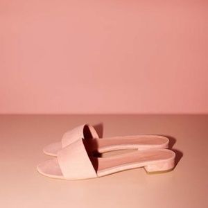 Mansur Gavriel Flat Single Strap Blush Sandal